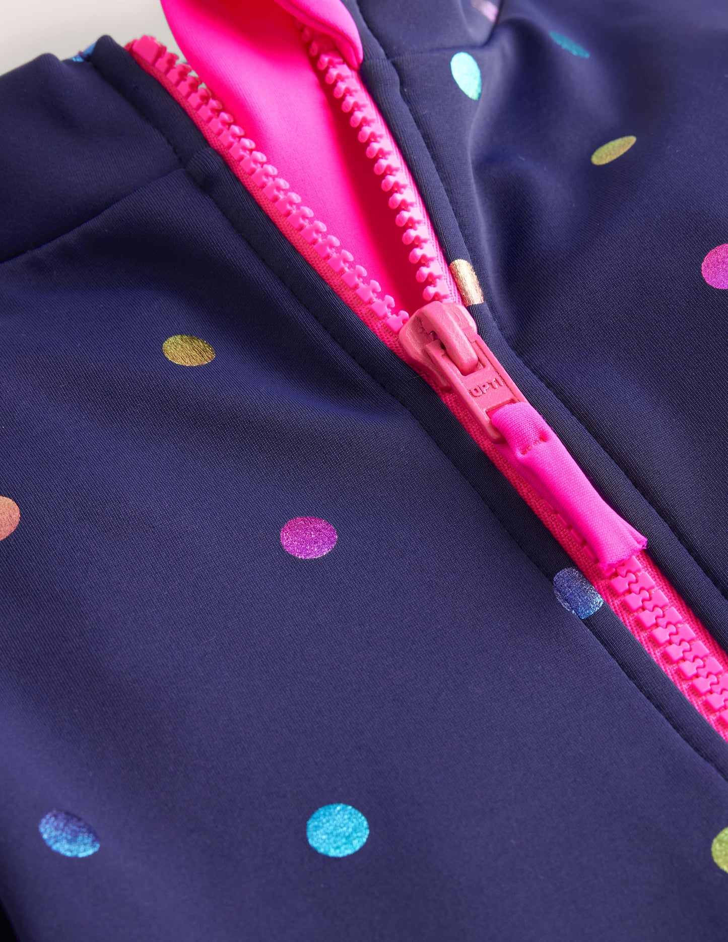 Long-Sleeved Swimsuit-Navy Rainbow Confetti Spot