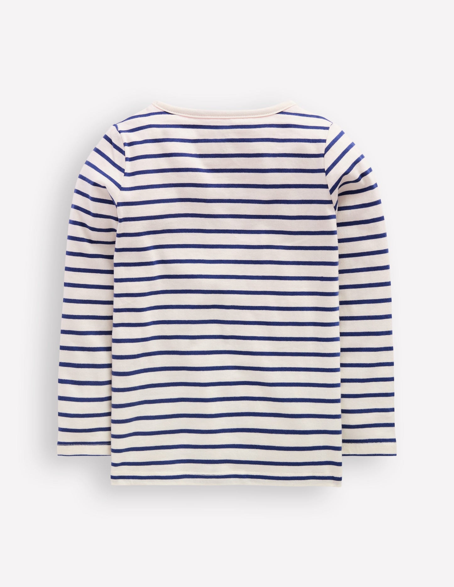 Long Sleeve Boucle T-shirt-Starboard Blue / Ivory Bows