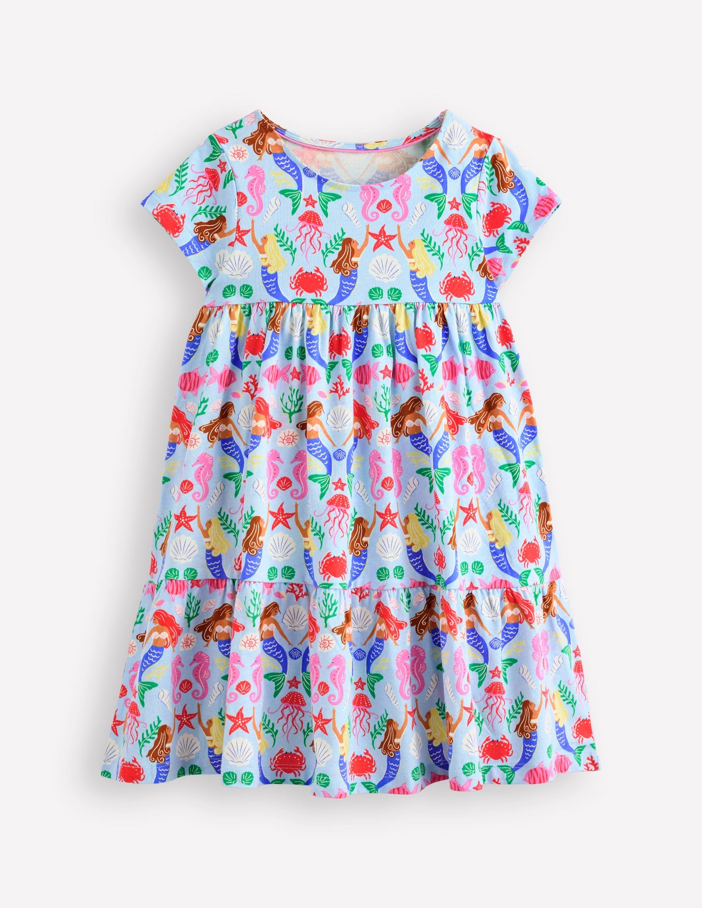 Ariel Twirly Jersey Dress-Pale Blue Mermaids