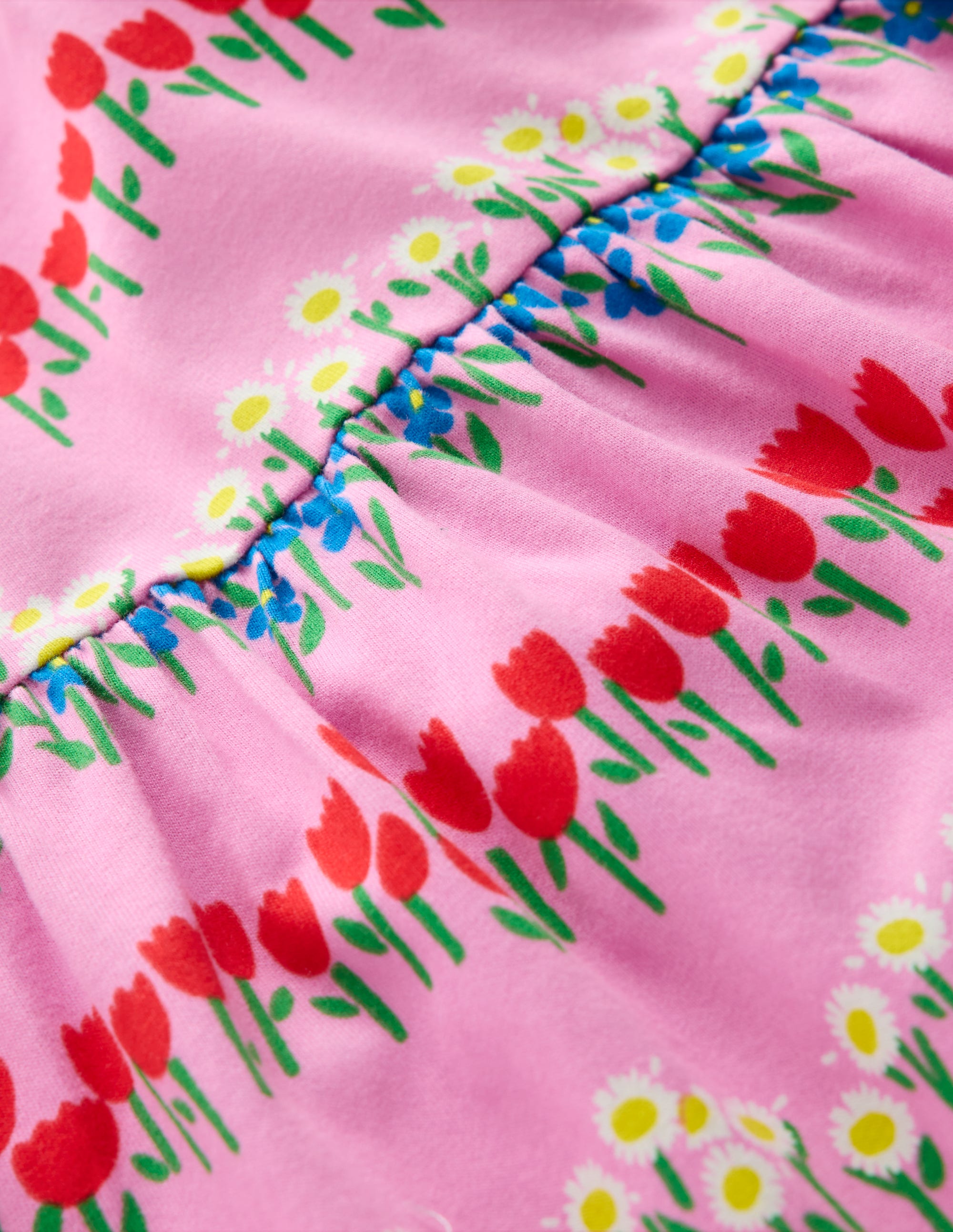 Ariel Twirly Jersey Dress-Cosmos Pink Floral Stripe - Image 3