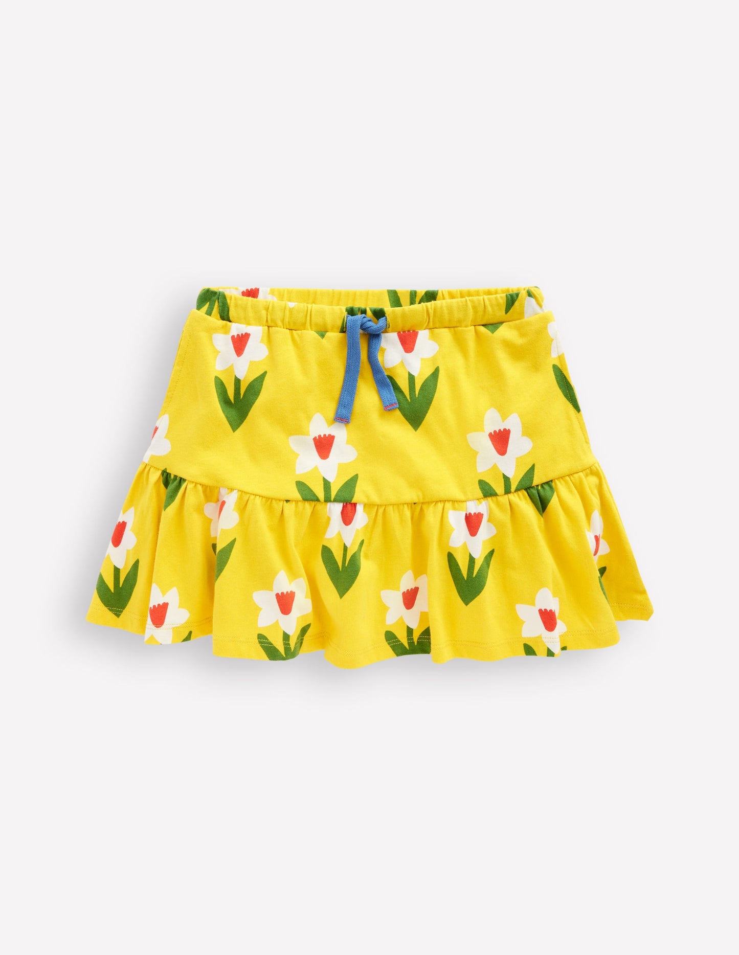 Tiered Jersey Skort-Tropical Yellow Daffodil