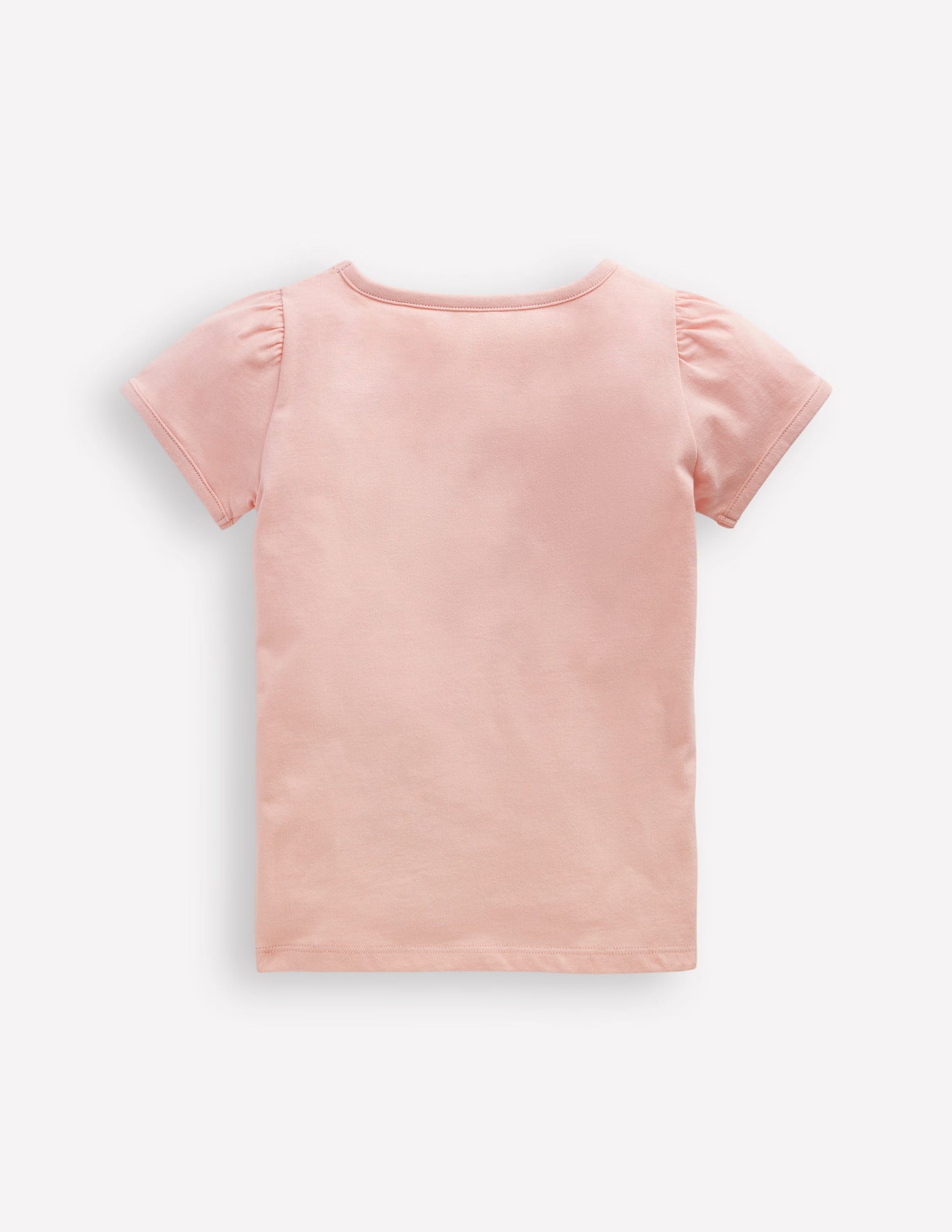 Puff Sleeve Applique T-Shirt-Chalk Pink Birthday Friends