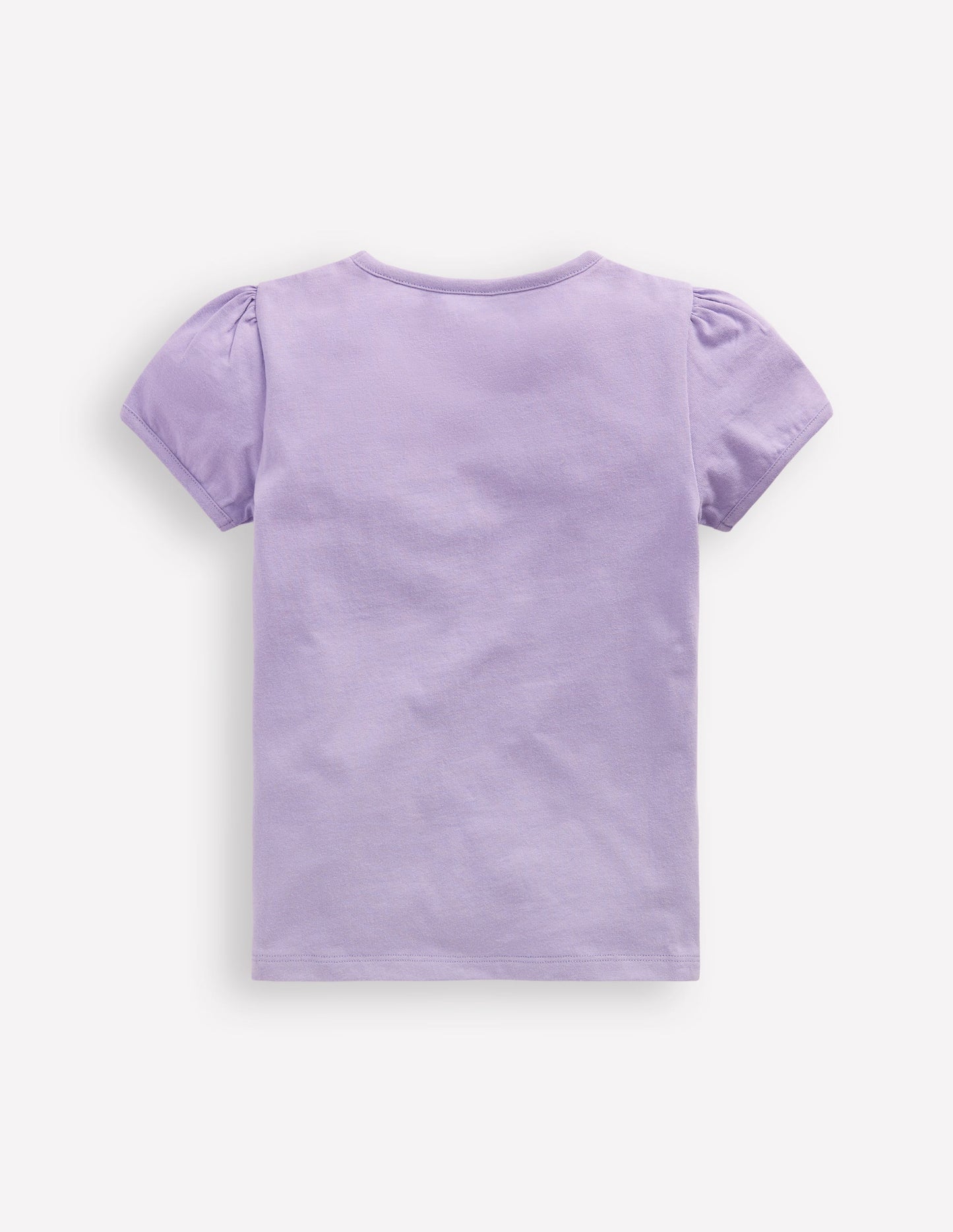 Puff Sleeve Applique T-Shirt-Misty Lavender Cat