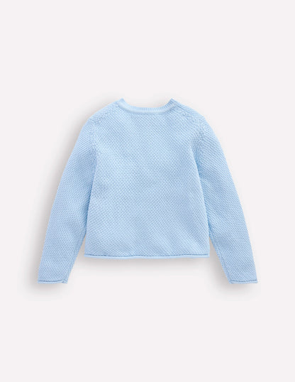 Everyday Cotton Cardigan-Glacier Blue