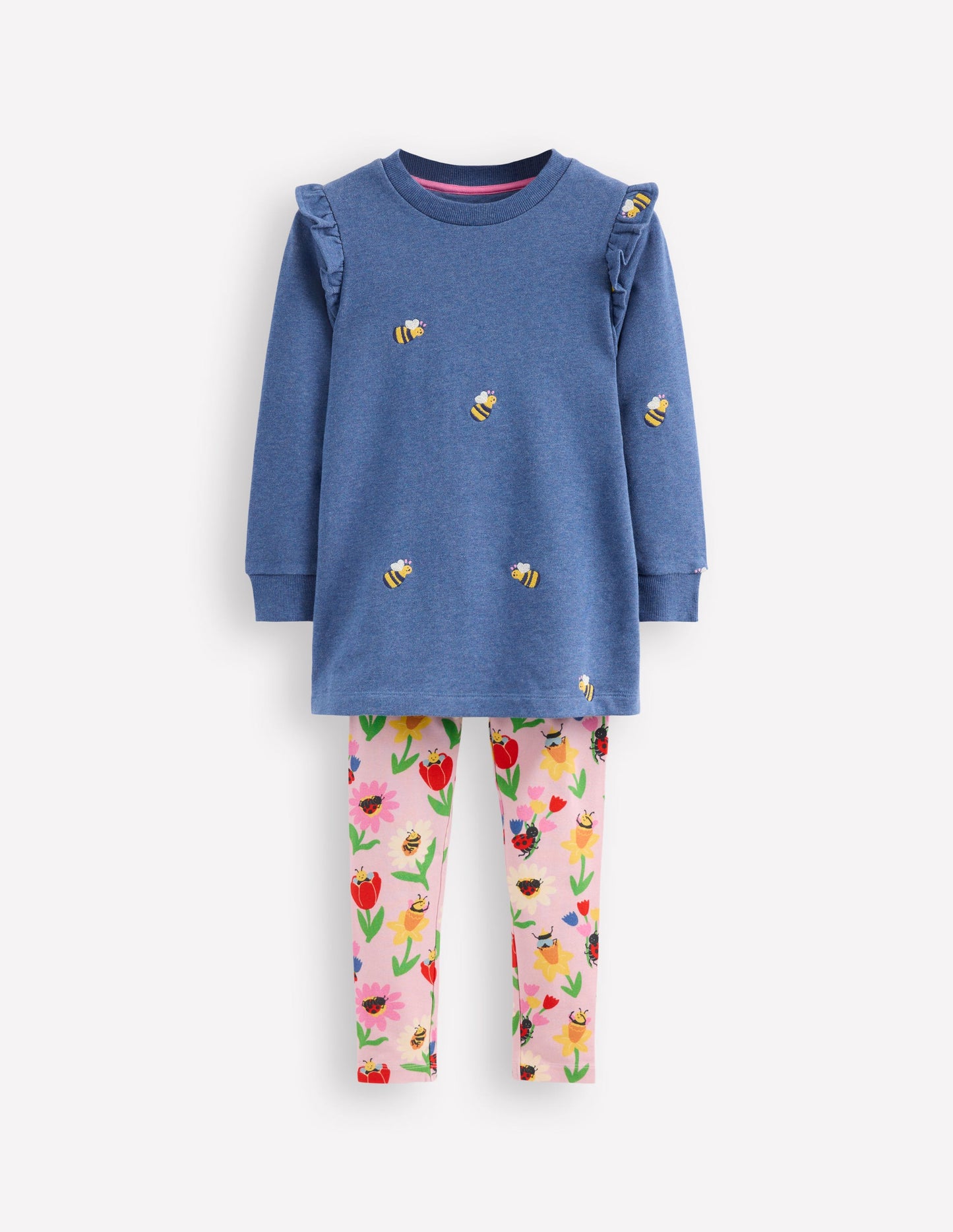 Sweat Tunic and Legging set-Blue Marl Bees