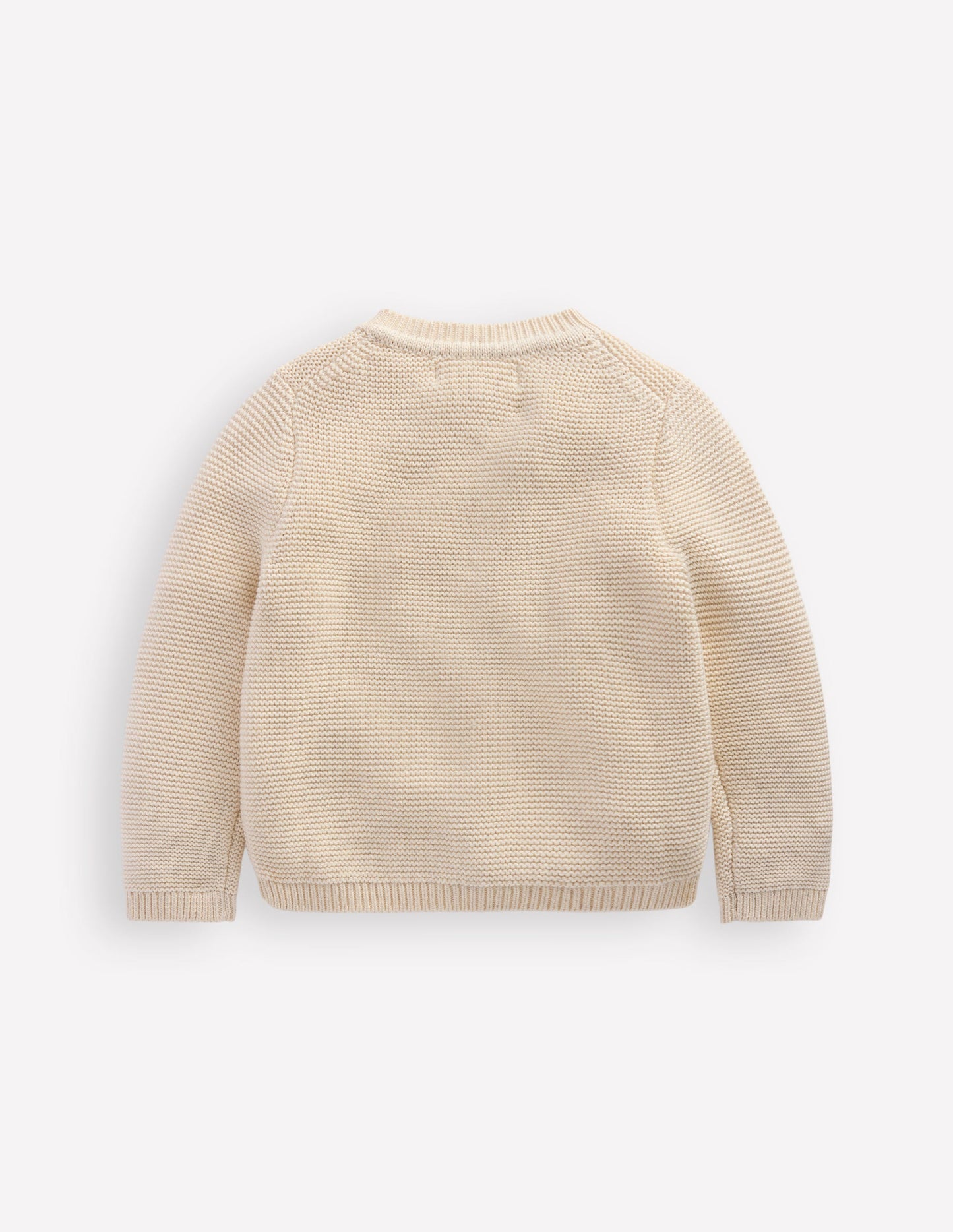 Essential Crew Neck Cardigan-Ecru