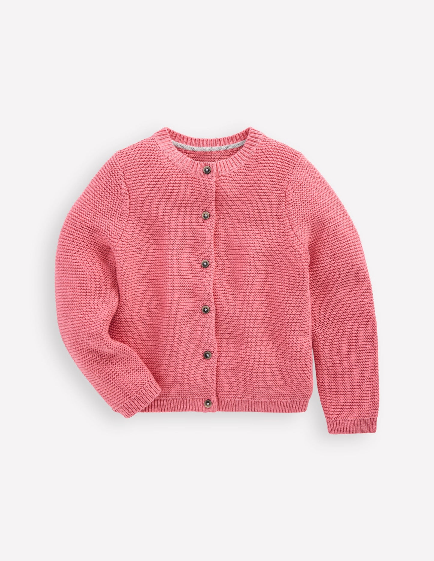 Essential Crew Neck Cardigan-Formica Pink