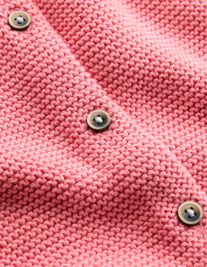 Essential Crew Neck Cardigan-Formica Pink