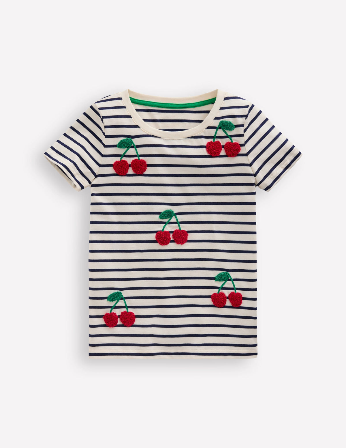 Bay Boucle T-Shirt-French Navy/ Ivory Cherries - Image 1