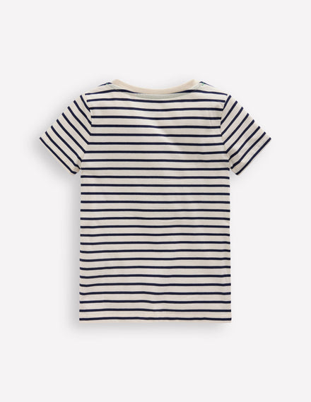 Bay Boucle T-Shirt-French Navy/ Ivory Cherries