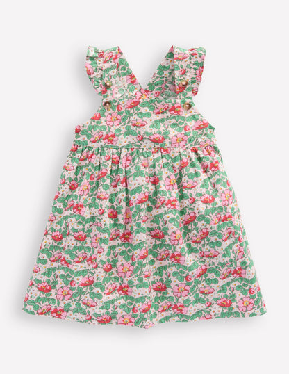 Nostalgic Pinny Dress-Chalk Pink Rose