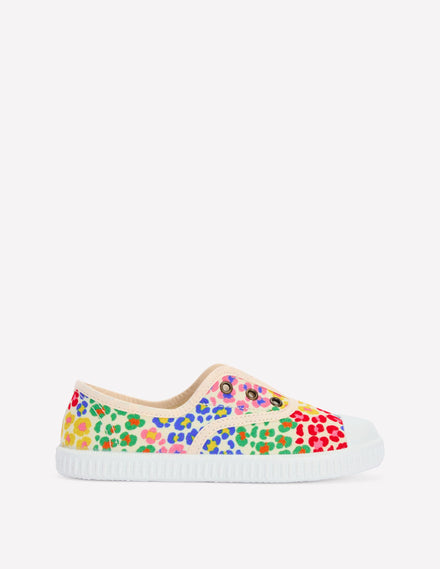 Laceless Canvas Pull-ons-Multi Leopard