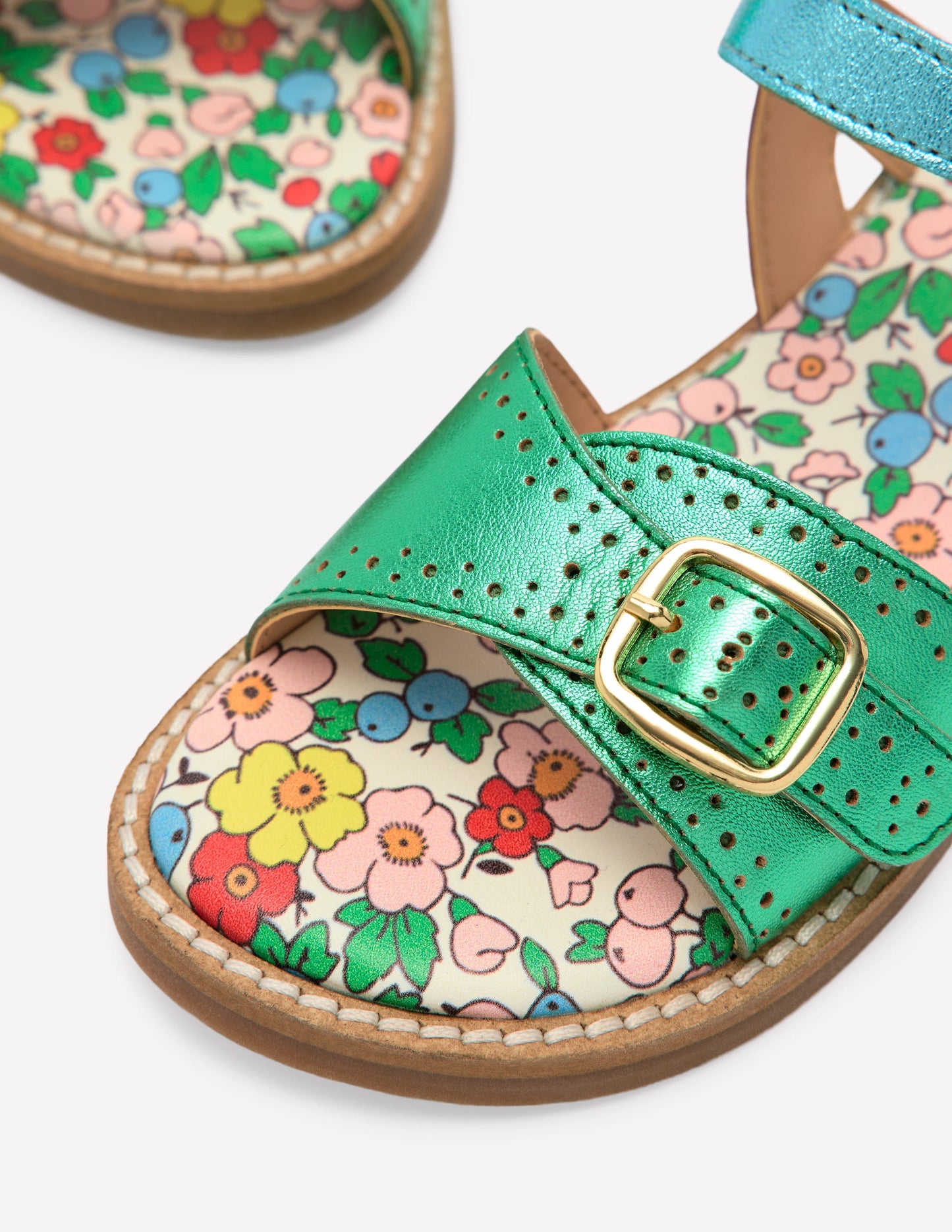 Leather Buckle Sandals-Multi