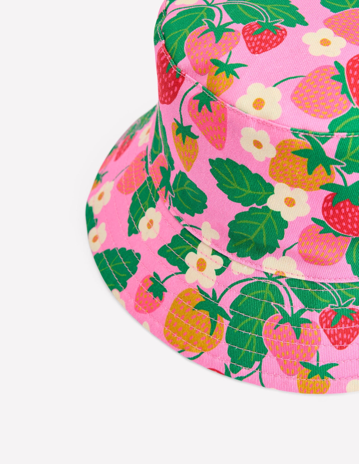 Bucket Hat-Pink Strawberry Gingham