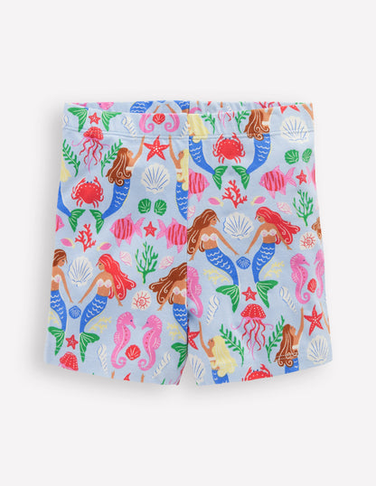 Cartwheel Shorts-Blue Mermaid