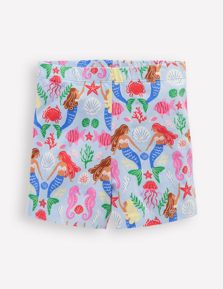 Cartwheel Shorts-Blue Mermaid