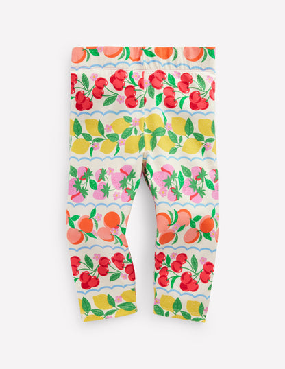 Fun Cropped Leggings-Rainbow Fruit Stripe