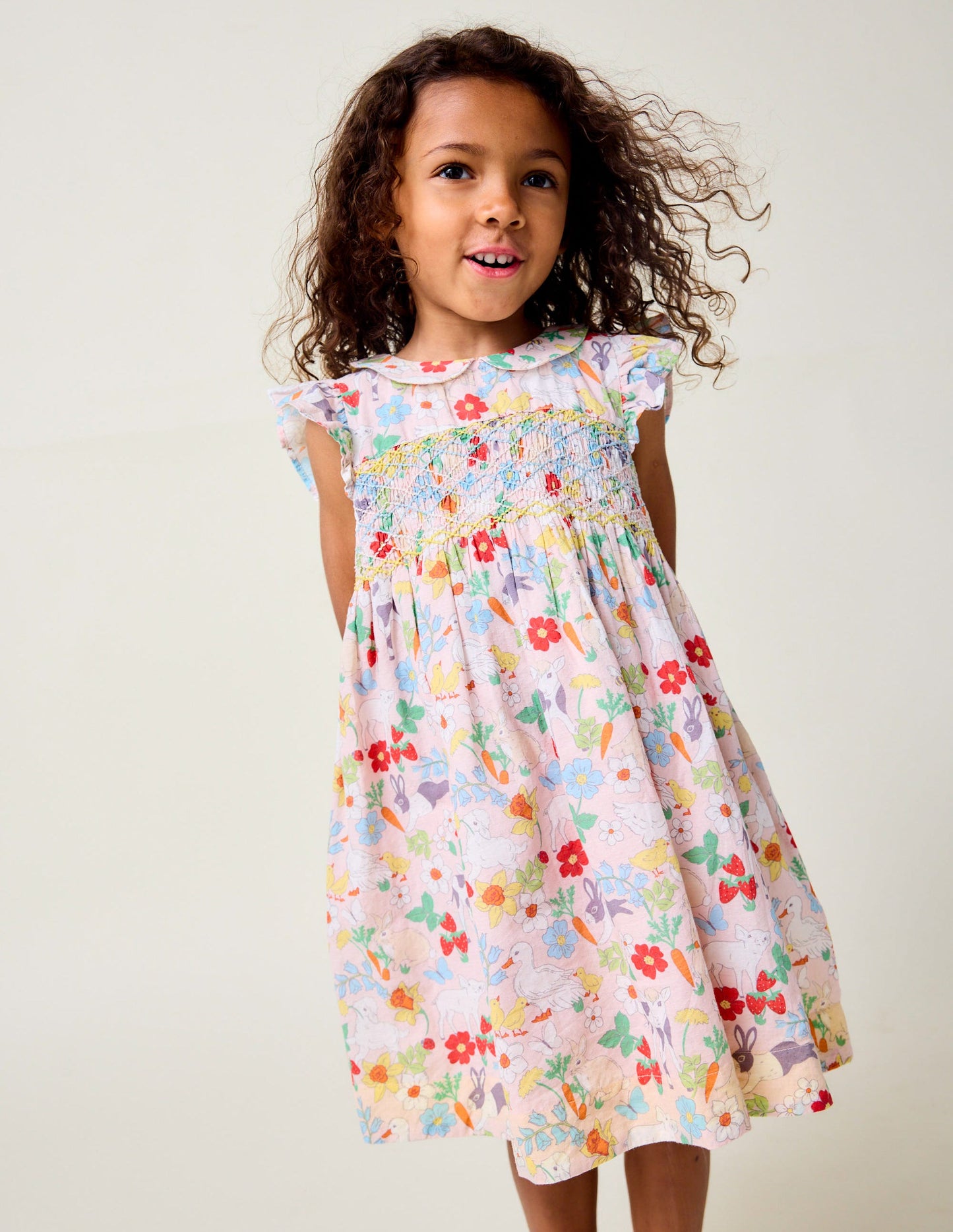 Adeline Smocked Dress-Lilac Spring Meadow