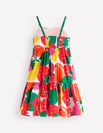 Aurelia Tiered Twirly Dress-Multi Giant Fruit