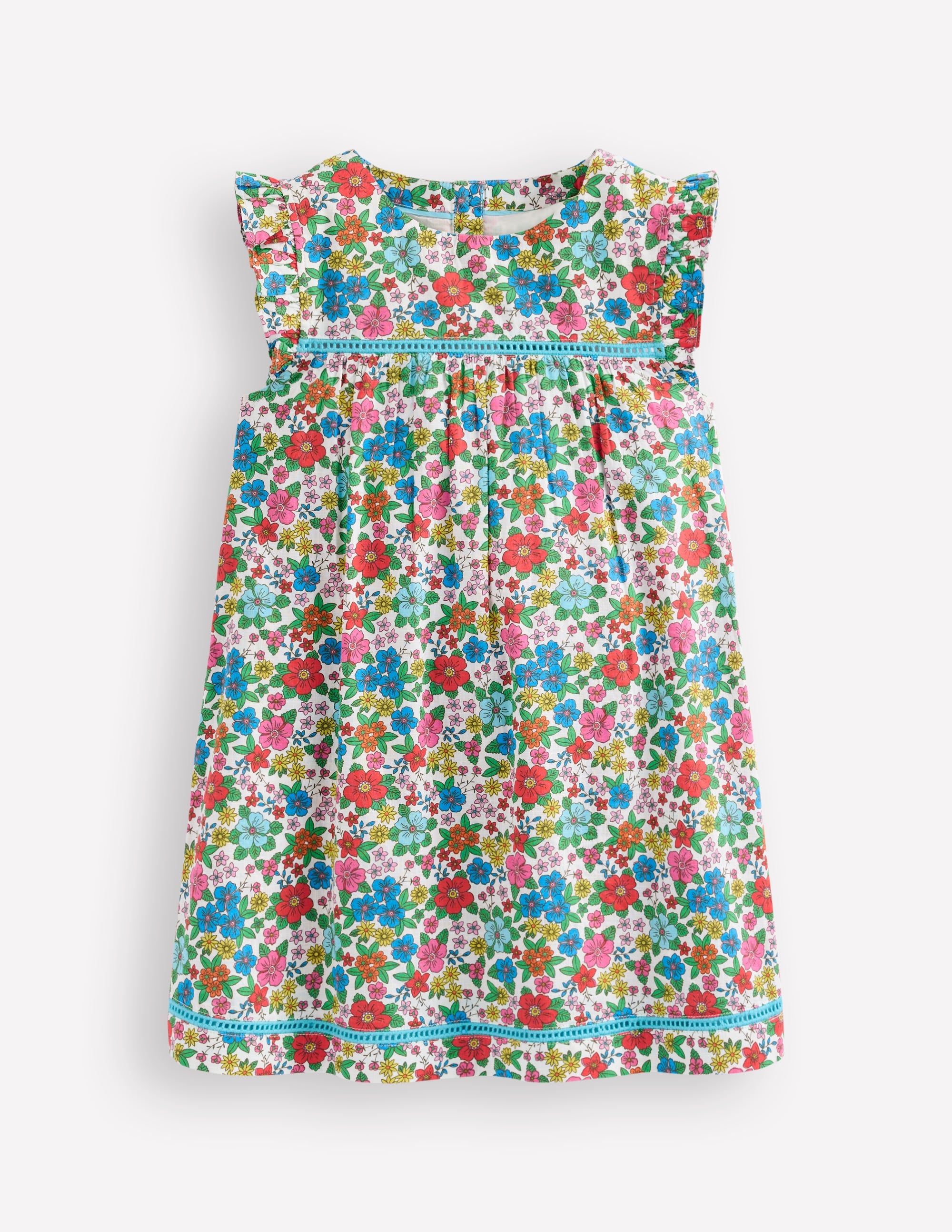 Celia Woven Holiday Dress-Multi Holiday Flowerbed - Image 1