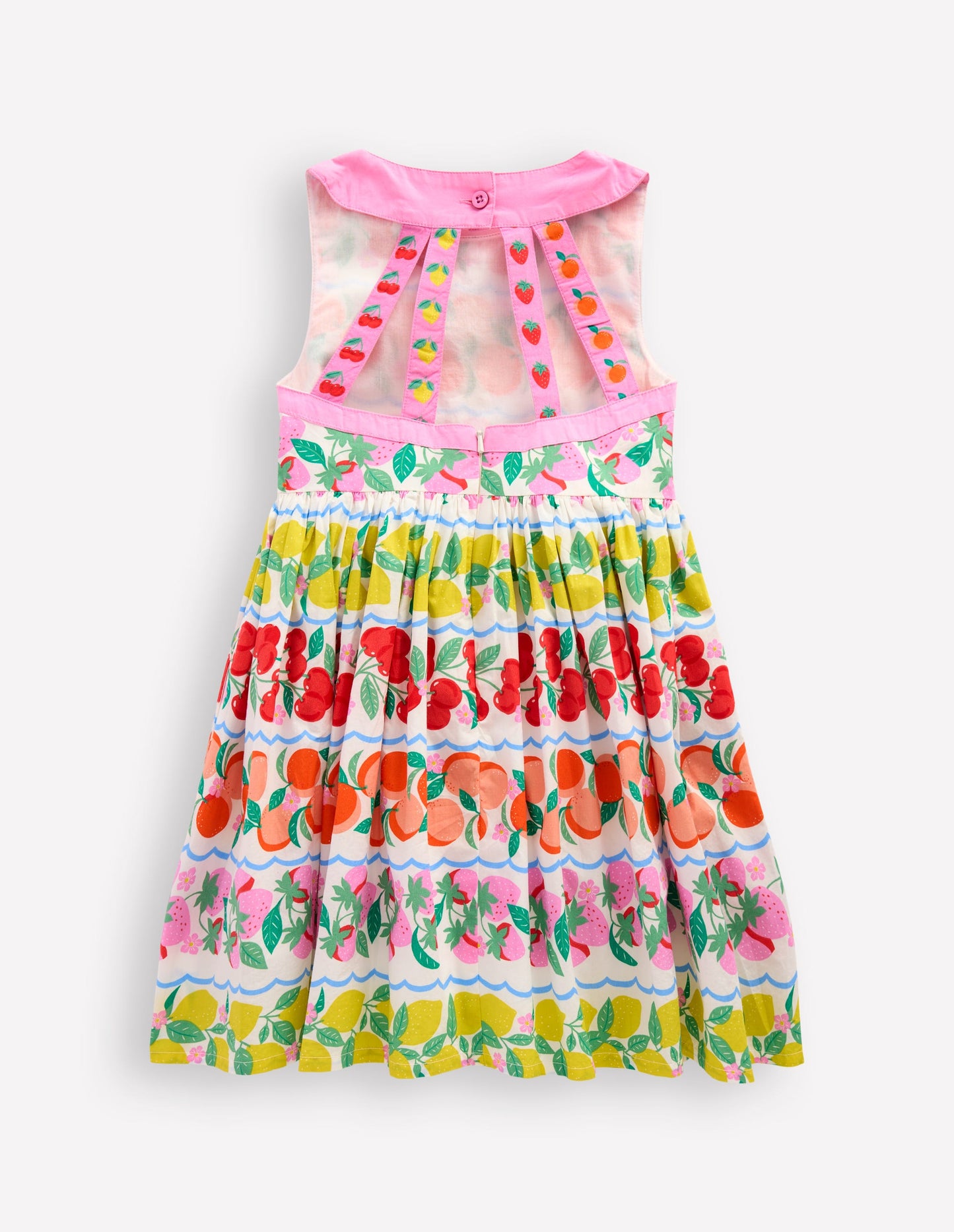 Back Detail Dress-Rainbow Fruit Stripe