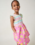 Posie Frill Sleeve Dress-Chalk Pink Lemonade