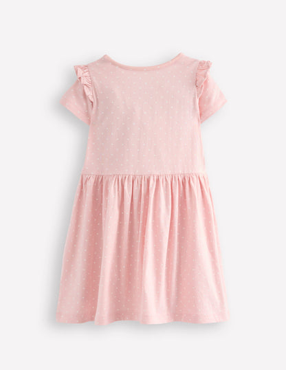 Jersey Applique Dress-Chalk Pink Ice Creams