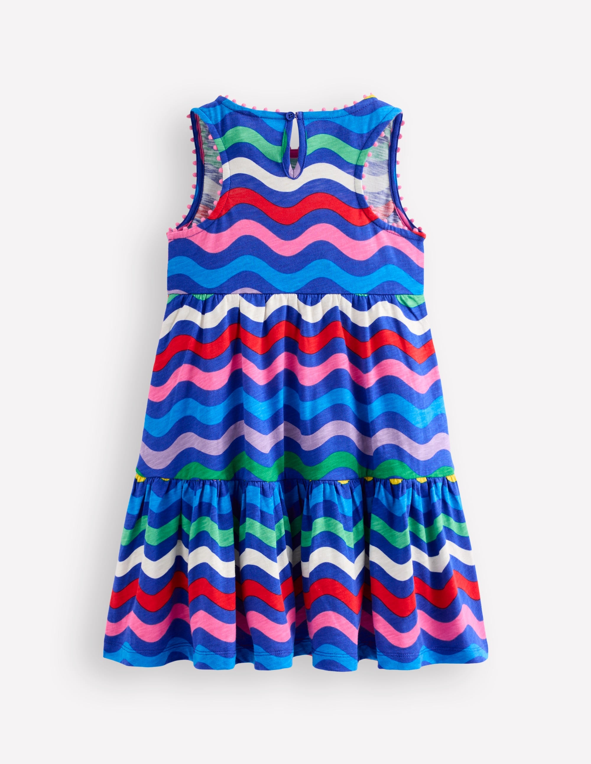 Ali Pom Trim Jersey Dress-Zig Zag Multi Stripe - Image 3