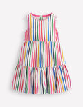 Ali Pom Trim Jersey Dress-Multi Stripe