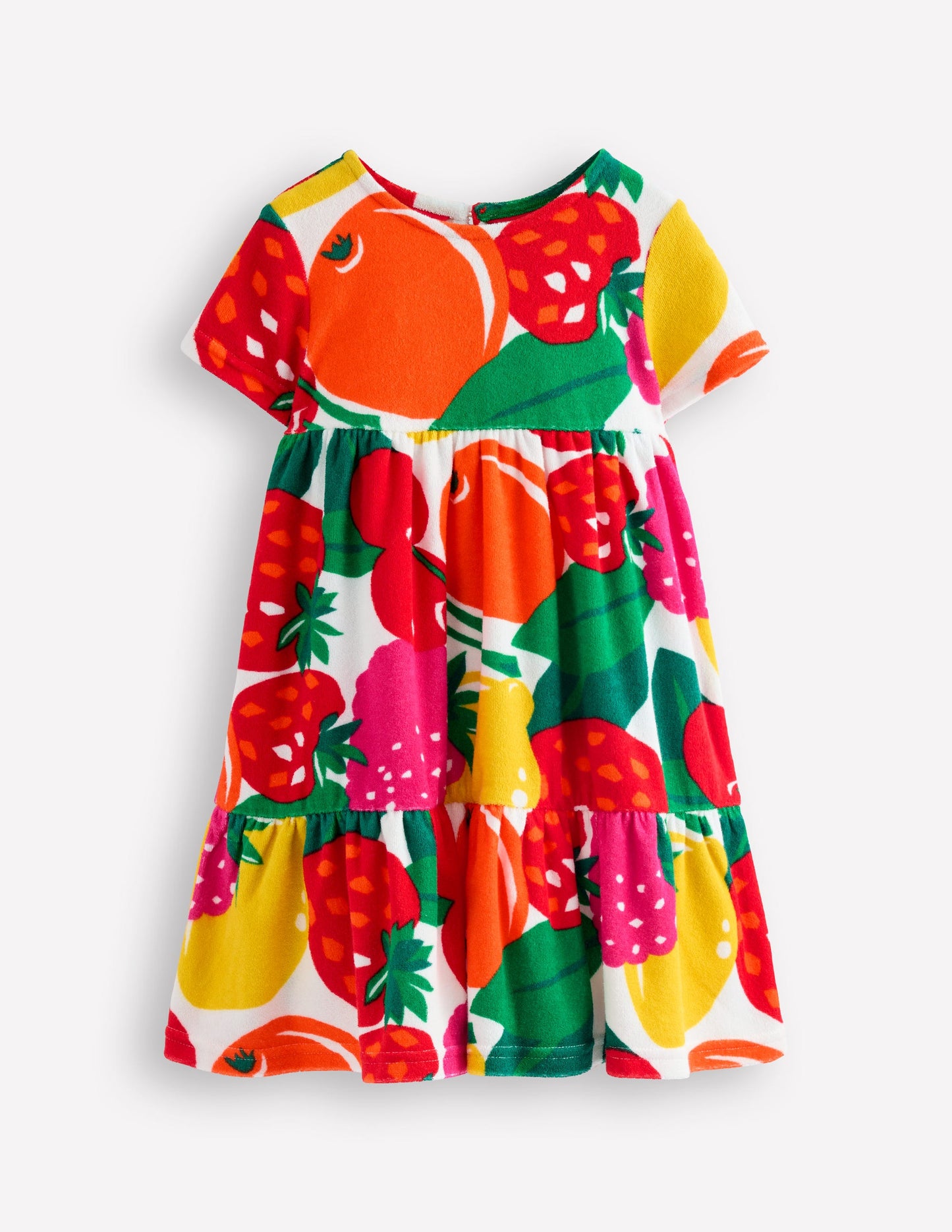 Tiered Towelling Dress-Multi Giant Fruit