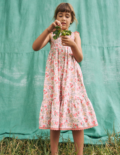Luella Frill Maxi Sundress-Chalk Pink Garden Ditsy