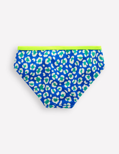 Patterned Bikini Bottoms-Aquamarine Leopard