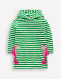 Mara Towelling Throw-On-Green Seahorse Stripe