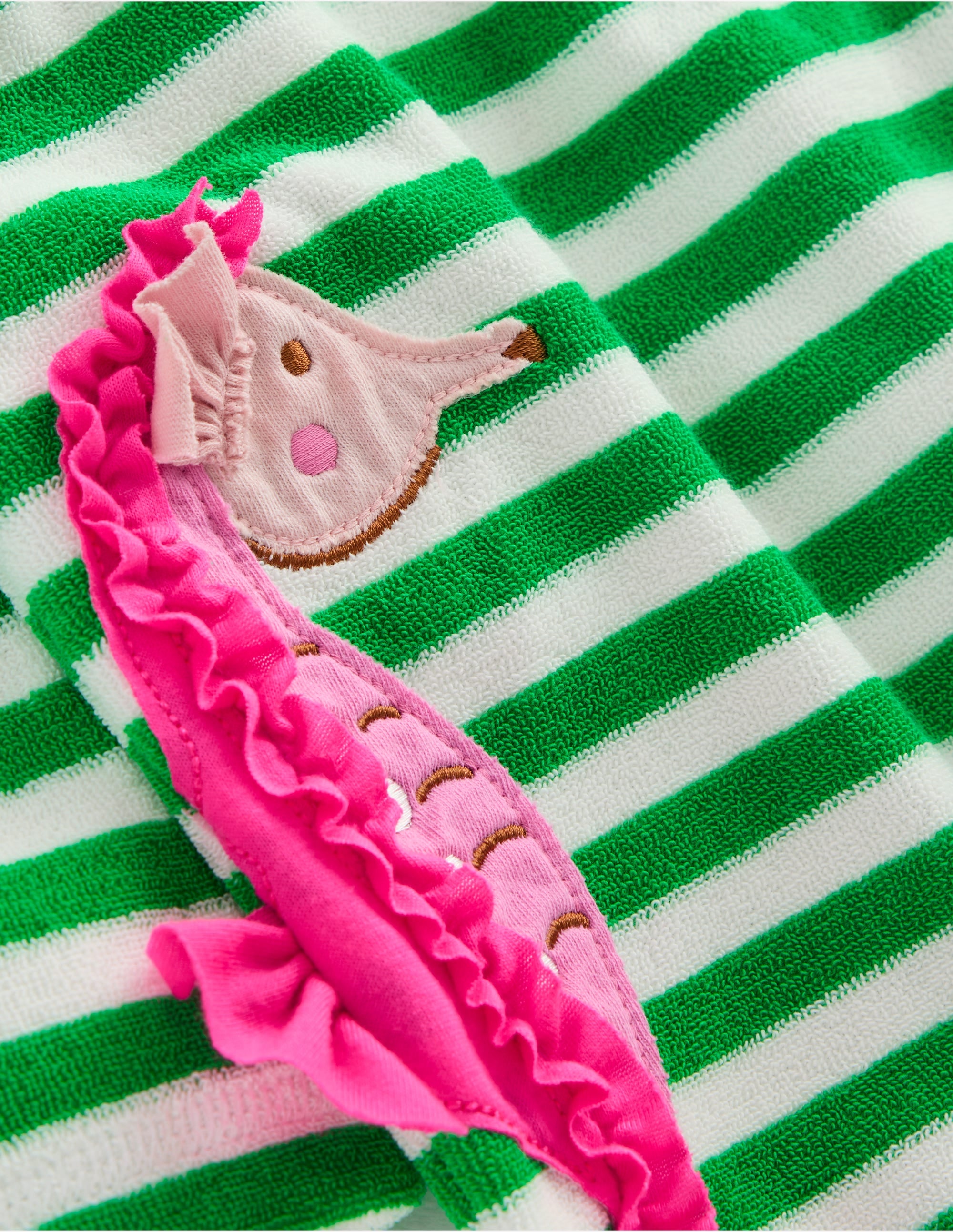 Mara Towelling Throw-On-Green Seahorse Stripe - Image 3