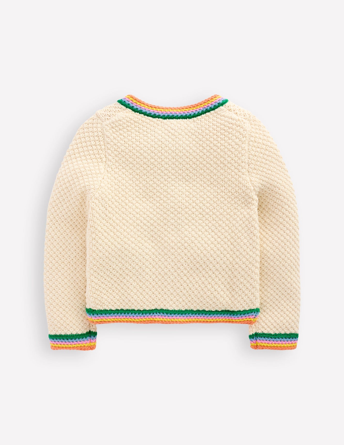 Libby Cotton Knitted Jacket-Ivory Rainbow