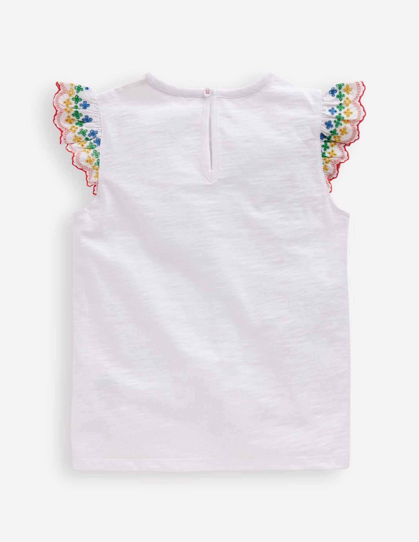 Margaret Broderie Frill Tee-White