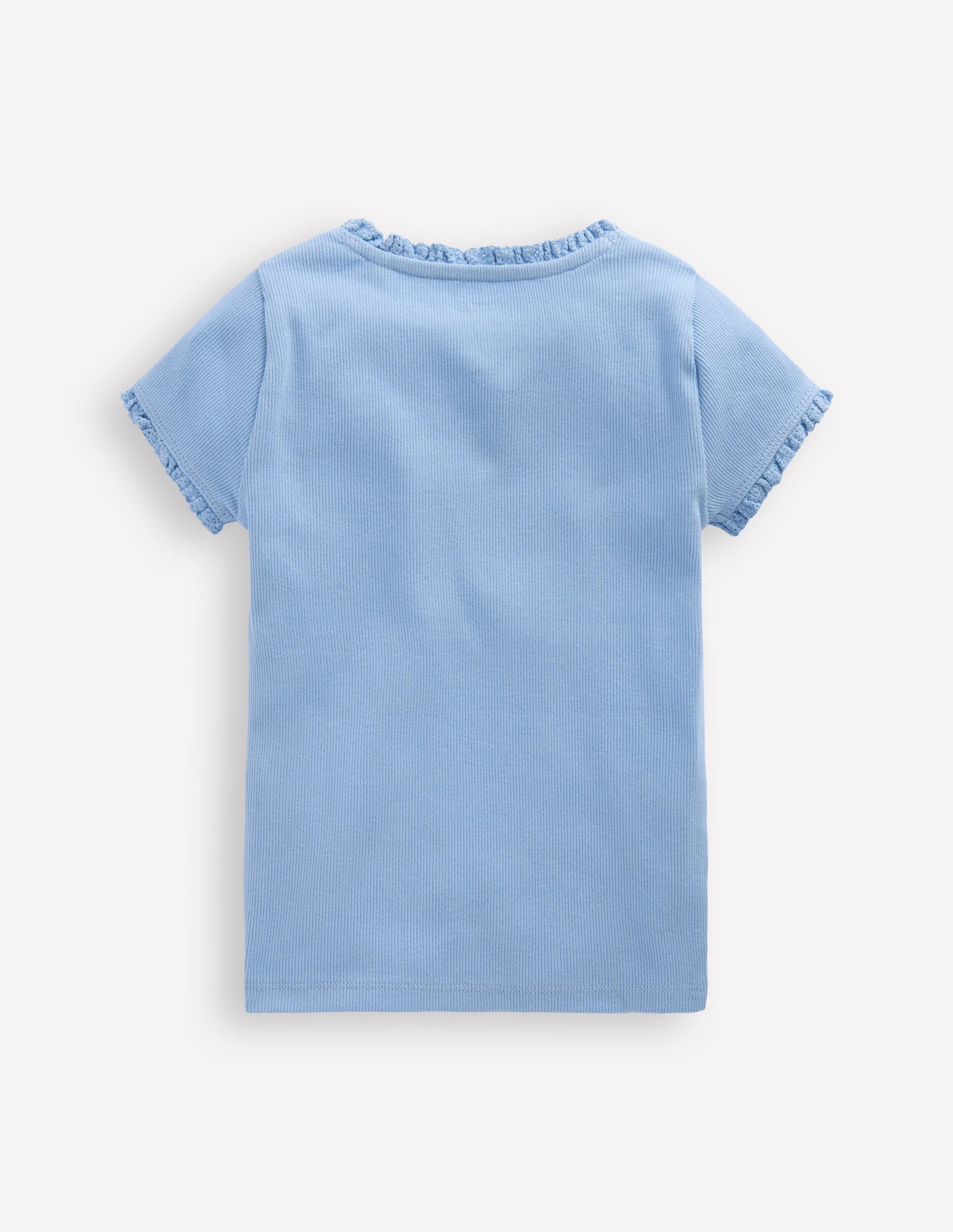 Short Sleeve Ribbed T-Shirt-Glacier Blue