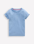 Short Sleeve Ribbed T-shirt-Glacier Blue
