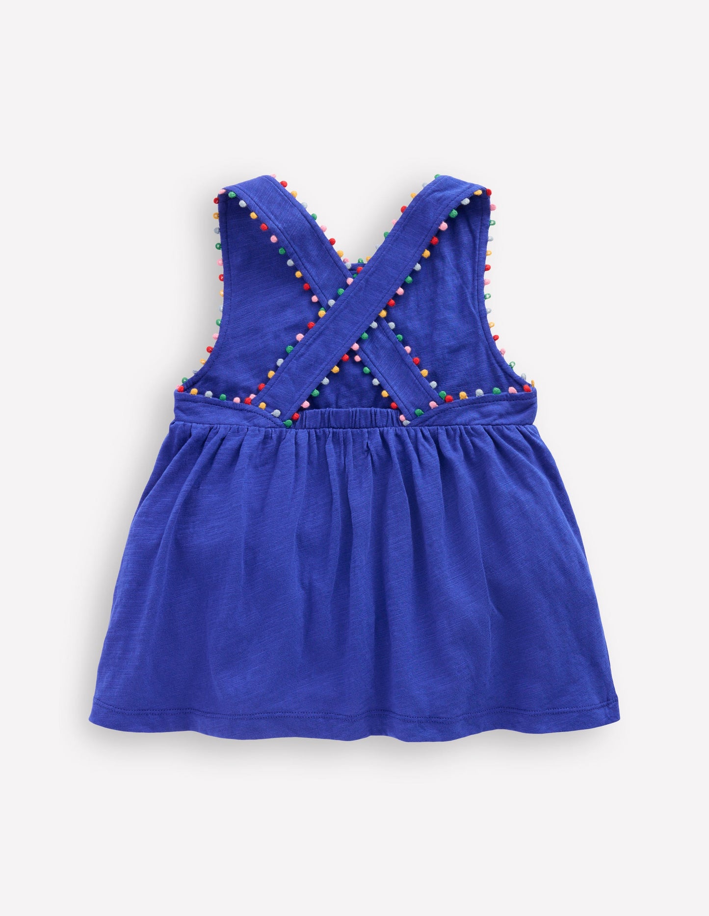 Cross-back Pom Vest-Bright Blue