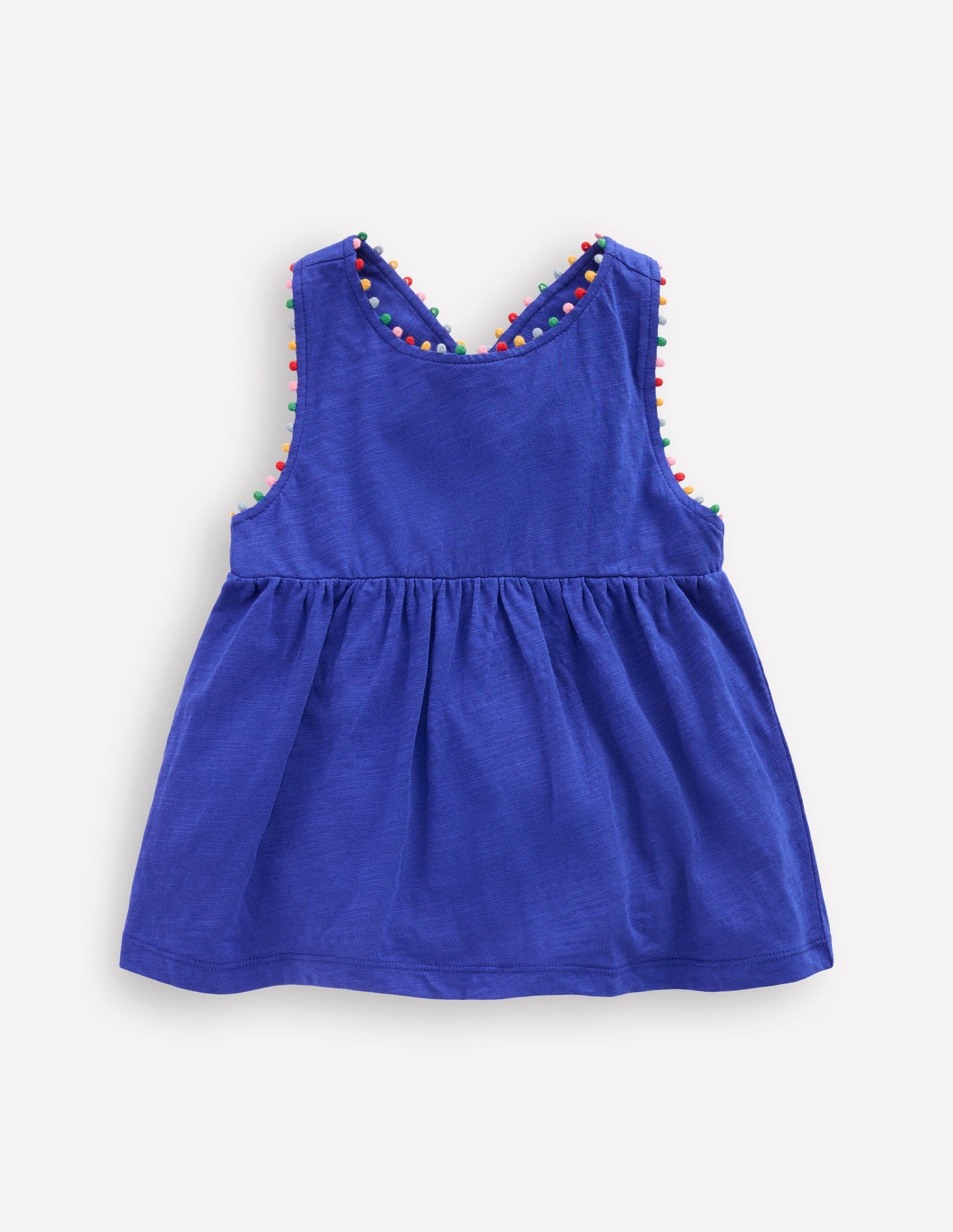 Cross-back Pom Vest-Bright Blue