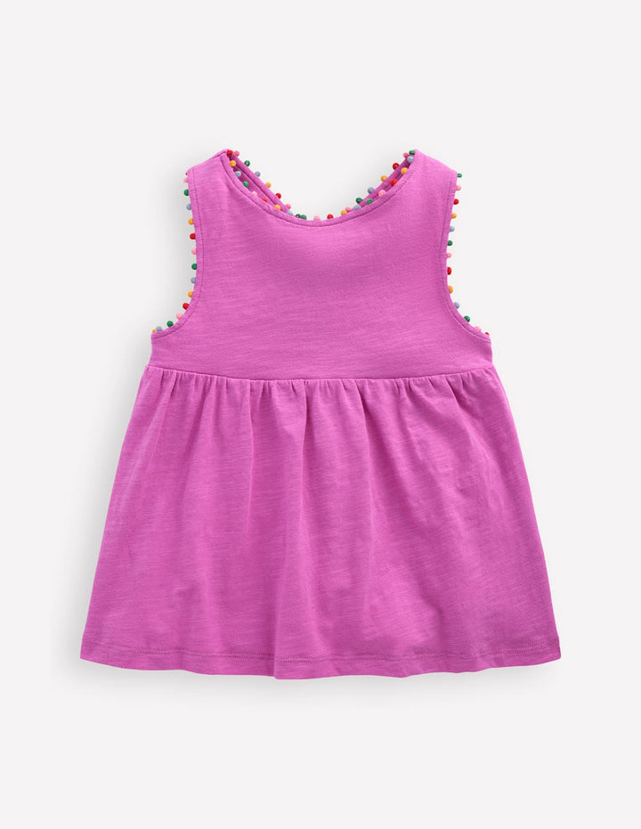 Cross-back Pom Vest-Foxglove Purple