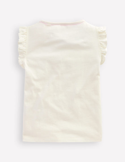 Flutter Short Sleeve T-shirt-Ivory Birds