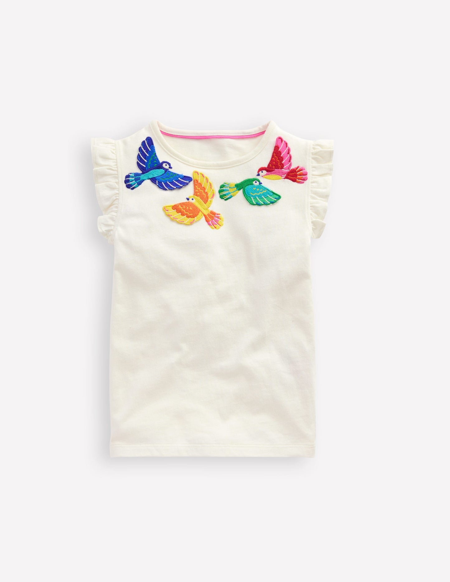 Flutter Short Sleeve T-shirt-Ivory Birds