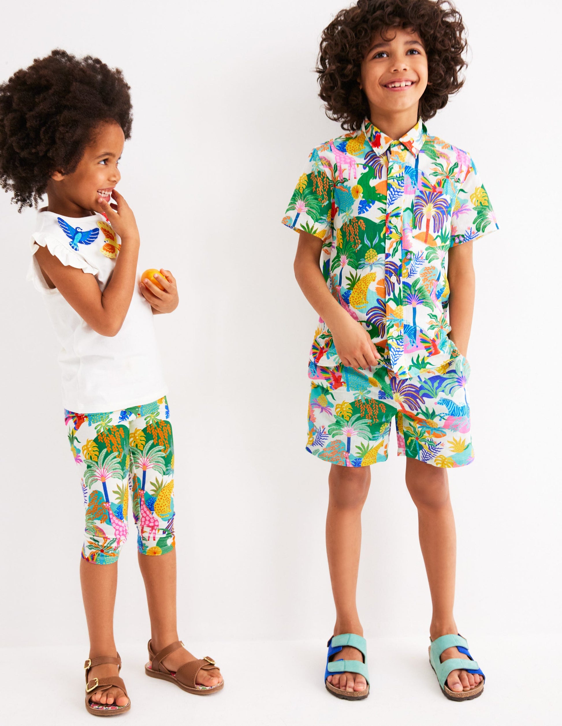 Flutter Short Sleeve T-shirt-Ivory Birds-1