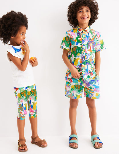 Flutter Short Sleeve T-shirt-Ivory Birds-1