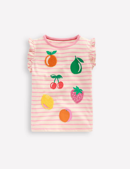 Flutter Short Sleeve T-shirt-Bubblegum Pink Fruits-1