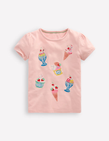 Puff Sleeve Superstitch Top-Chalk Pink Ice Creams