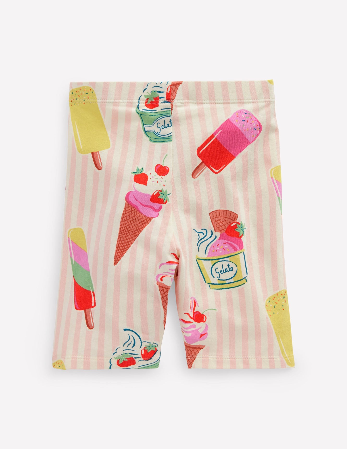 Cycling Shorts-Pink Ice Cream Stripe