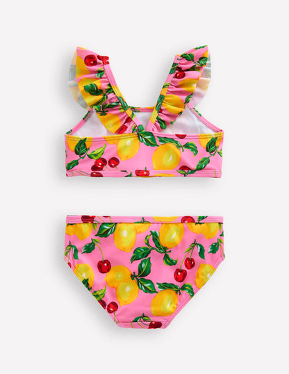 Frill Strap Bikini-Pink Lemons and Cherries