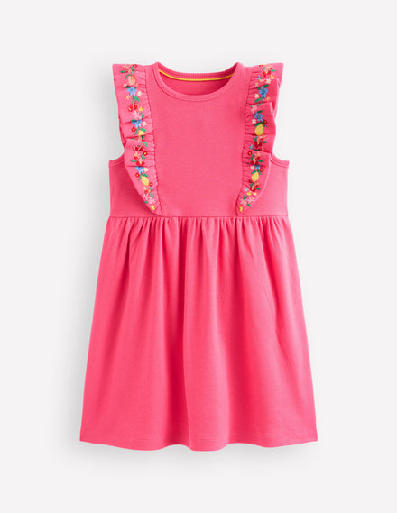 Frieda Embroidered Dress-Rose Petal Pink